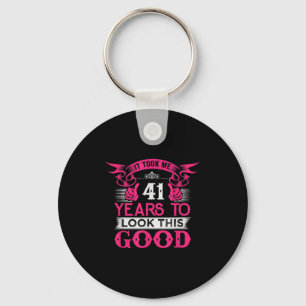 41 Years Old Birthday Funny Quote Graphics 41st B- Key Ring