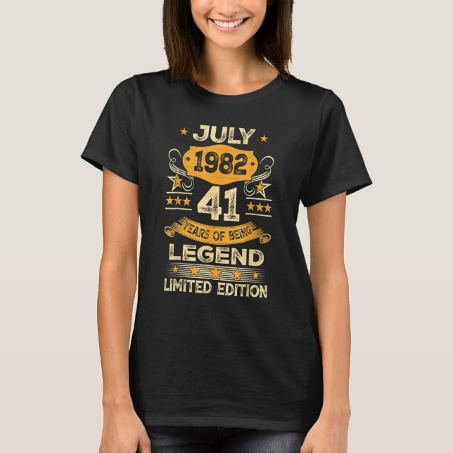 41 Years Old Retro 41st Birthday  Legend Since Jul T-Shirt (Front)