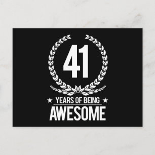 41st Birthday (41 Years Of Being Awesome) Postcard