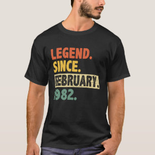 41st Birthday Awesome Since February 1982 41 Years T-Shirt