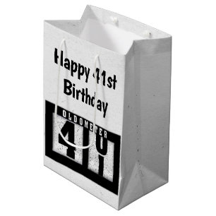 41st Birthday Black Odometer   Medium Gift Bag