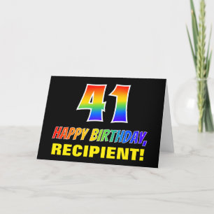 41st Birthday: Bold, Fun, Simple, Rainbow 41 Card