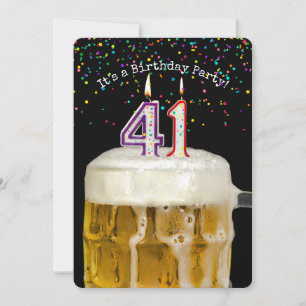41st Birthday Candle Party Invitation