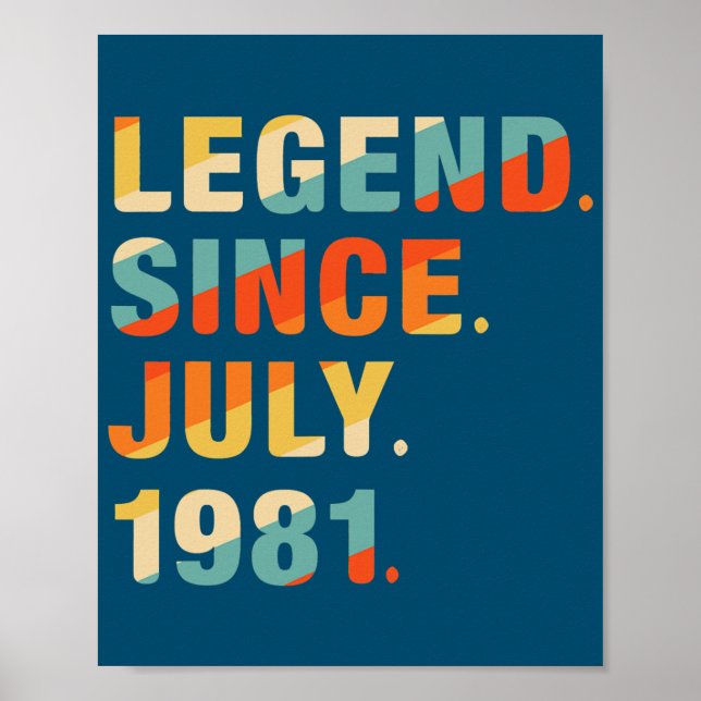 41st Birthday Gifts 41 Years Old Legend Since Poster (Front)