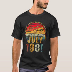41St Birthday Gifts Vintage July 1981 Limited Edit T-Shirt