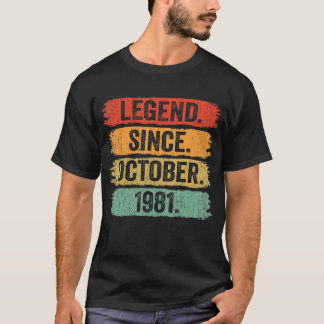 41st Birthday Legend Since October 1981 Retro Vint T-Shirt