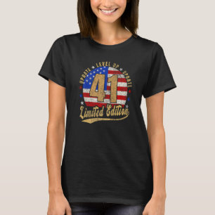 41st Birthday  Level Up Vintage Retro U S A T-Shirt