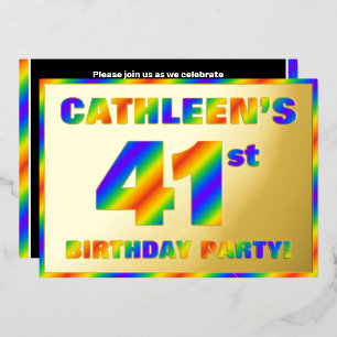 41st Birthday Party — Fun, Rainbow Spectrum “41”