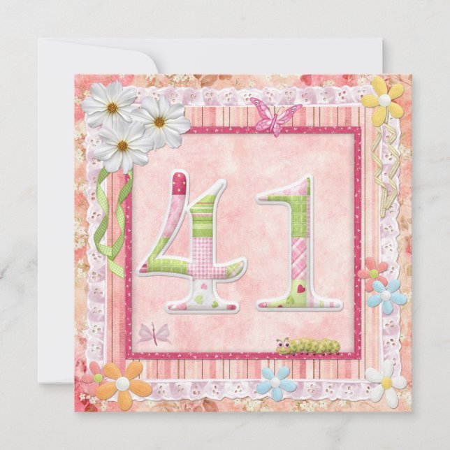 41st birthday party scrapbooking style invitation (Front)