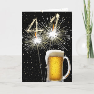 41st Birthday Sparklers With Beer Mug Card