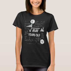 41st Birthday Square Root Math 41 Years Old Bday T-Shirt