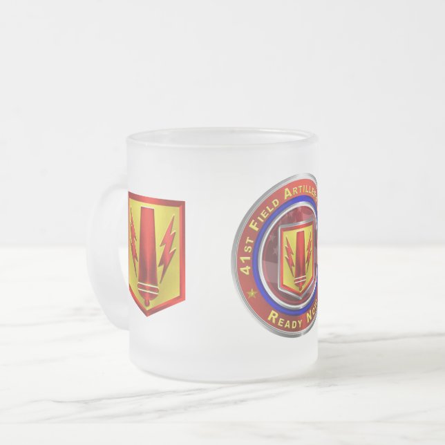 41st Field Artillery Brigade Frosted Glass Coffee Mug (Front Left)