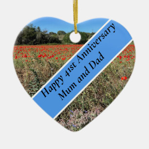 41st Wedding Anniversary  Ceramic Ornament