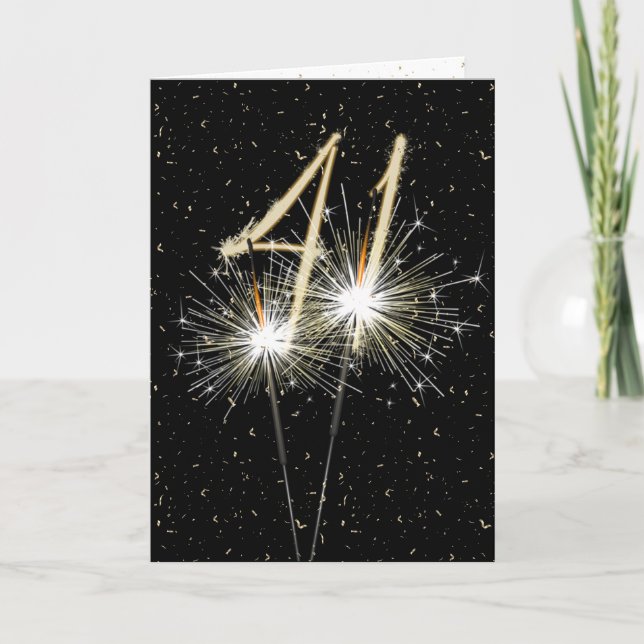 41st wedding anniversary sparklers card (Front)