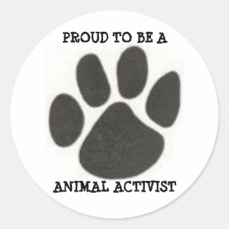 4233078725, PROUD TO BE A , ANIMAL ACTIVIST CLASSIC ROUND STICKER