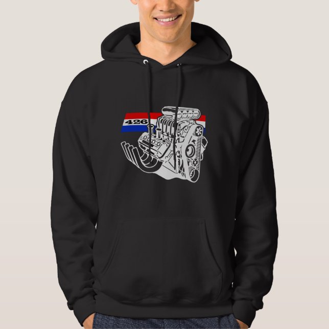 426 HEMI Blown V8 Engine Hoodie (Front)