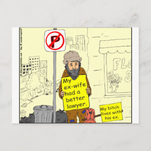 427 ex wife better lawyer Cartoon Postcard