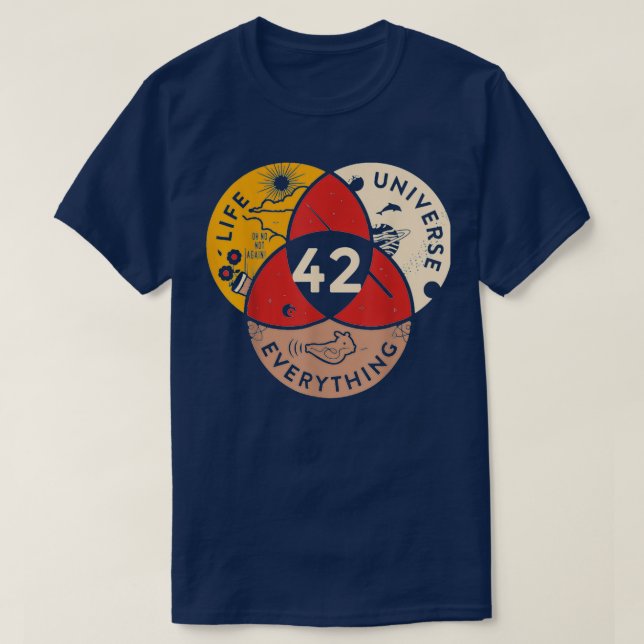 42 Answer to Life Universe and Everything science  T-Shirt (Design Front)