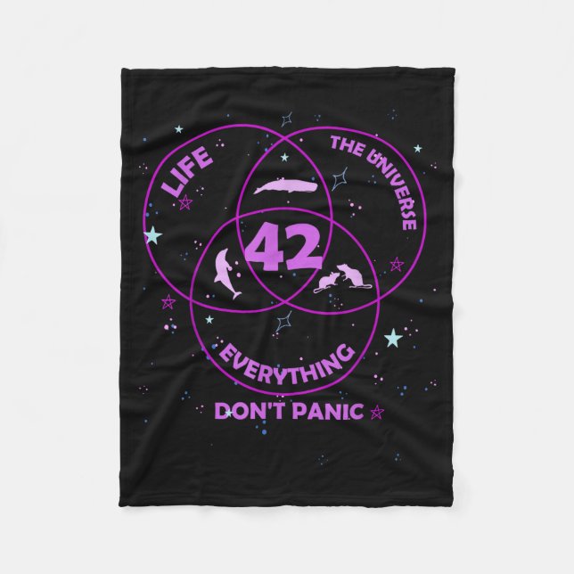 42 Answer To Life Universe Everything  Fleece Blanket (Front)
