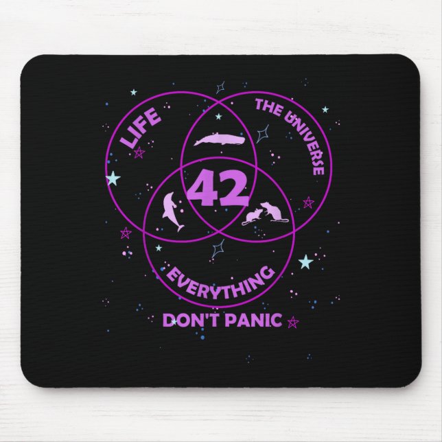 42 Answer To Life Universe Everything  Mouse Mat (Front)