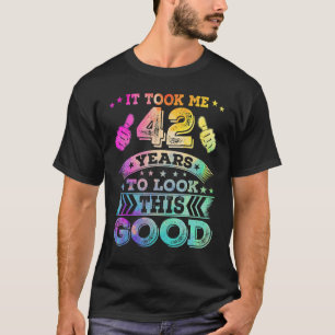 42 forty two Years Old Happy 42nd Birthday  Print T-Shirt