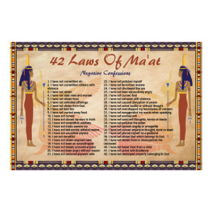 42 Laws Of Maat - Negative Confessions Poster