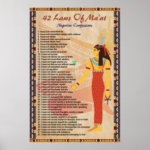42 Laws Of Ma'at - Negative Confessions Poster