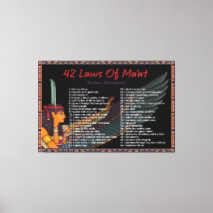 42 Laws Of Maat - Positive Affirmations Canvas Pri