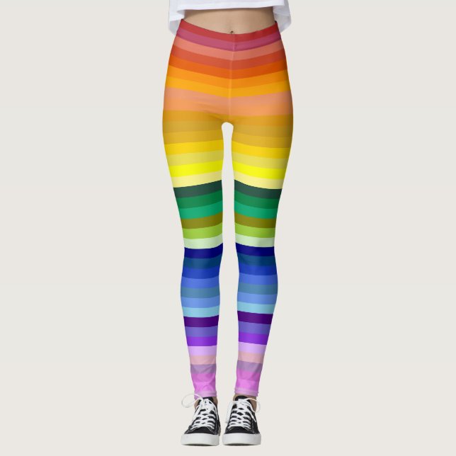 42 Stripes Rainbow Spectrum Leggings (Front)