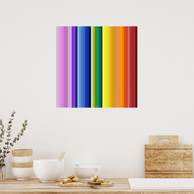 42 Stripes Rainbow Spectrum Poster (Kitchen)