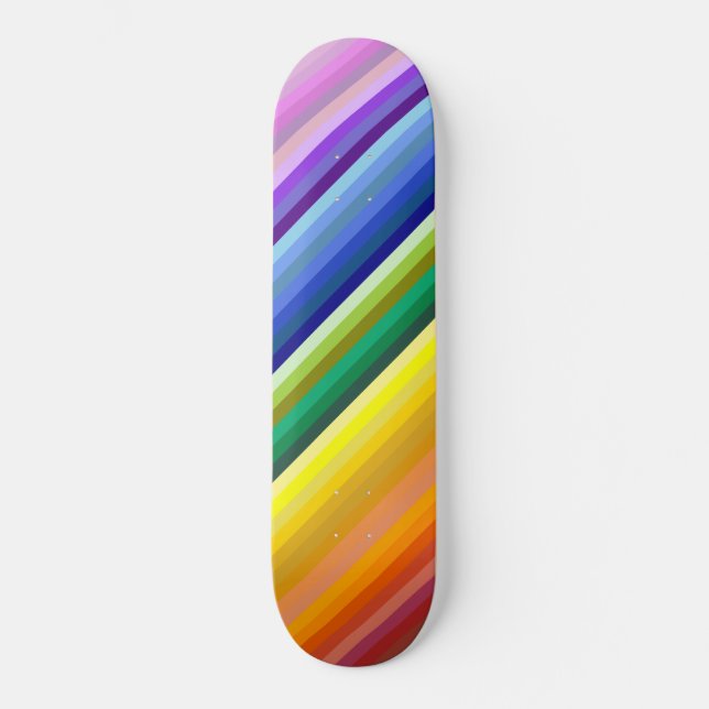 42 Stripes Rainbow Spectrum Skateboard (Front)