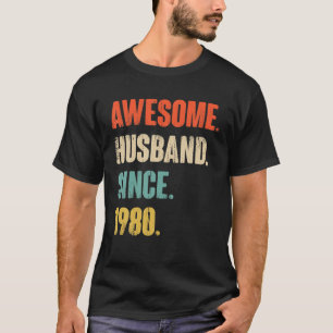 42 Wedding Aniversary Gift Him - Awesome Husband S T-Shirt