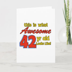 42 year  birthday designs card