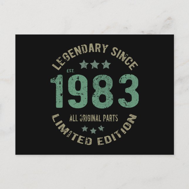 42 Year Old Bday 1983 Legend 42nd Birthday Gift Postcard (Front)