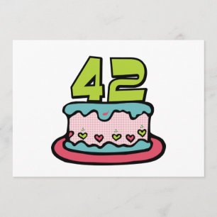 42 Year Old Birthday Cake Card