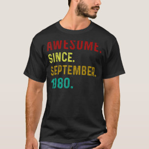 42 Years Awesome Since September 1980 Vintage 42th T-Shirt
