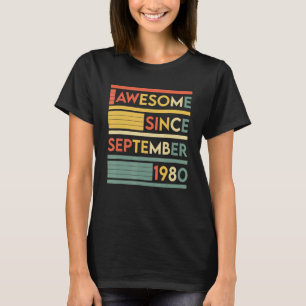 42 Years Old 42nd Birthday Awesome Since Septembe T-Shirt
