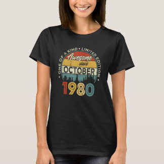 42 Years Old  Awesome Since October 1980 42nd Birt T-Shirt