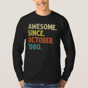42 Years Old Awesome Since October 1980 42nd Birt T-Shirt