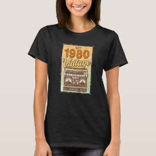 42 Years Old Birthday Decorations 1980 Cassette Ta T-Shirt