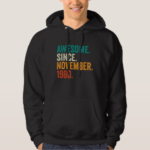42 Years Old Gifts Awesome Since November 1980 42n Hoodie