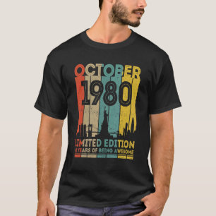 42 Years Old Gifts Vintage October 1980 42nd Birth T-Shirt