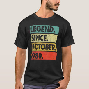 42 Years Old Legend Since October 1980 42nd Birth T-Shirt