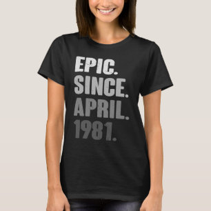 42 Years Old Vintage 1981 April Birthday 42nd Deco T-Shirt
