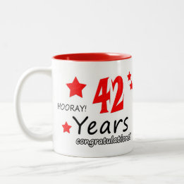 42nd anniversary, 42 Years Wedding Anniversaries Two-Tone Coffee Mug