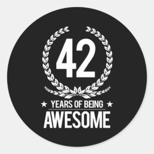42nd Birthday (42 Years Of Being Awesome) Classic Round Sticker