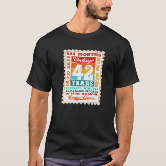 42Nd Birthday 42 Years Old Vintage Postage Stamp B T-Shirt