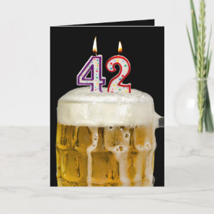 42nd Birthday Beer on black Card