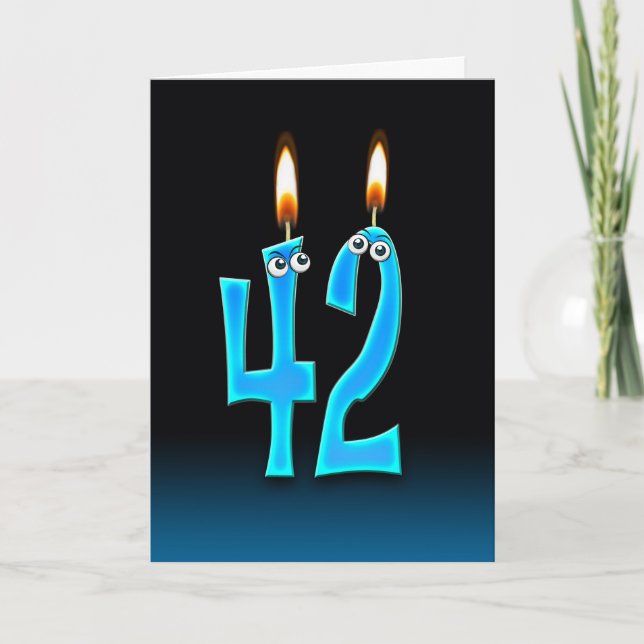 42nd Birthday Candles Card (Front)