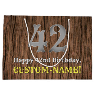 42nd Birthday: Country Western Inspired Look, Name Large Gift Bag